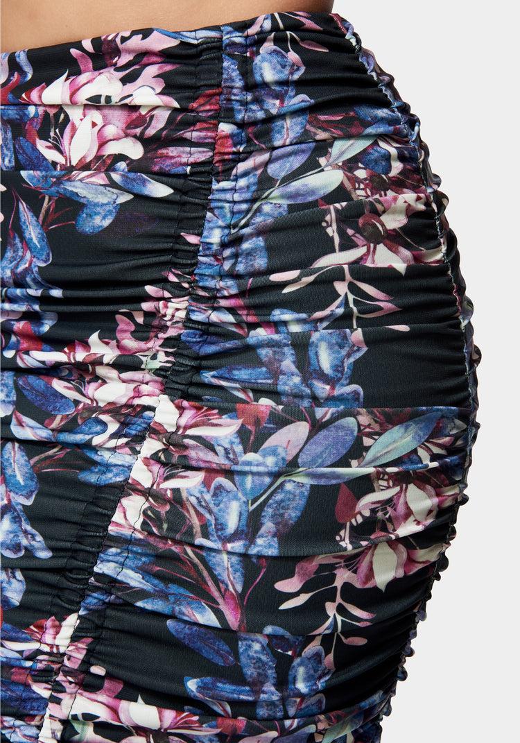 Bebe Ruched Matte Jersey Skirt