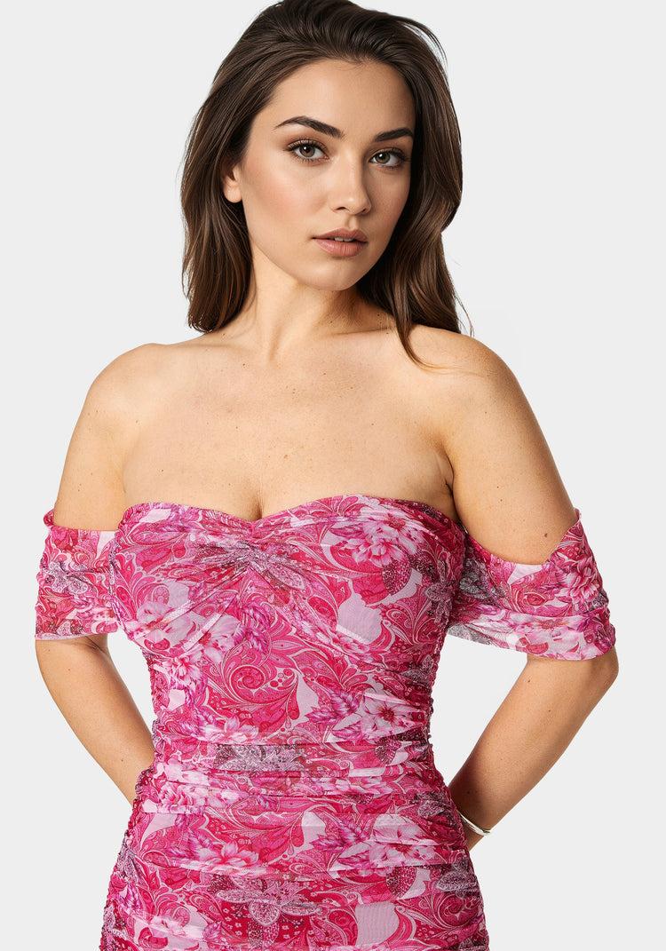 Bebe Ruched Midi Dress
