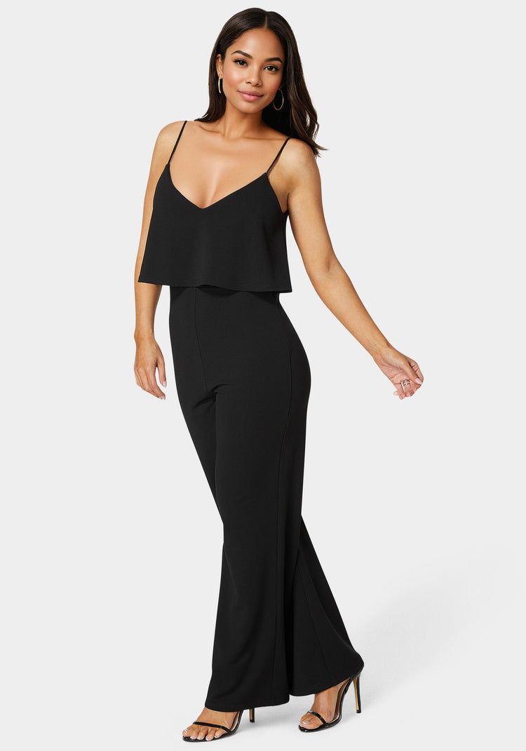 Bebe Ruffle Wide Leg Jumpsuit