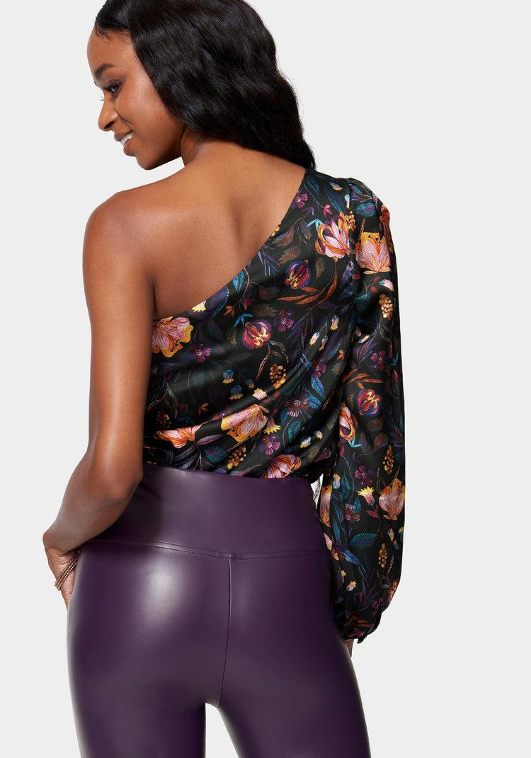 Bebe Satin Balloon Sleeve Bodysuit