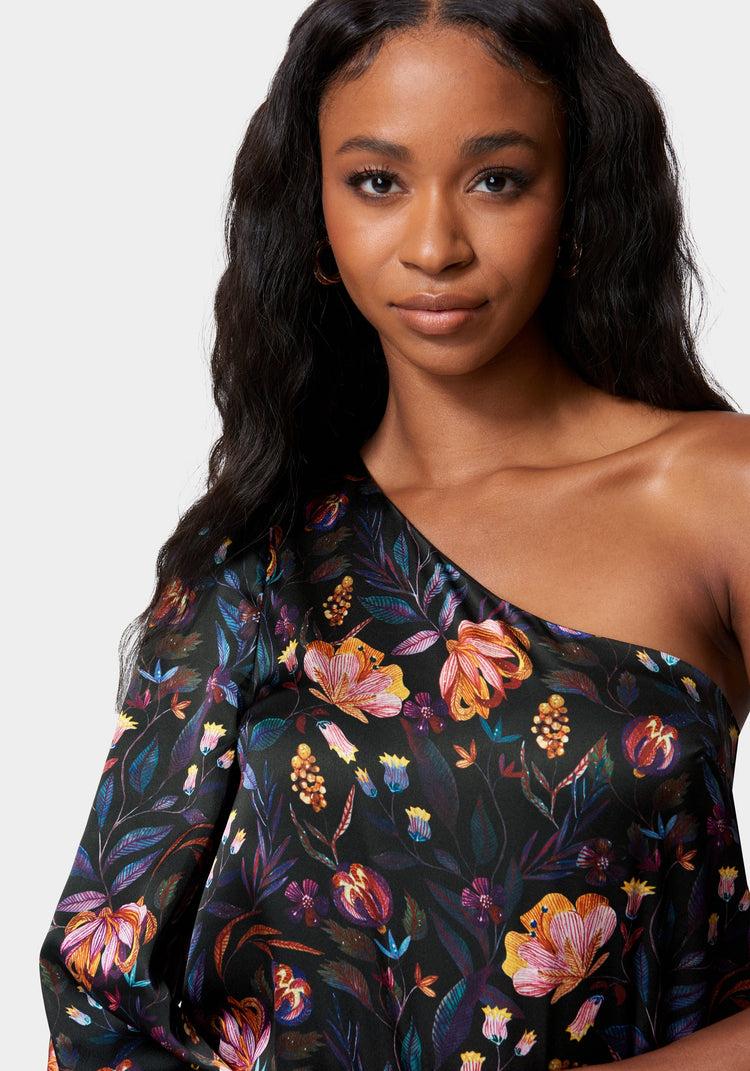 Bebe Satin Balloon Sleeve Bodysuit