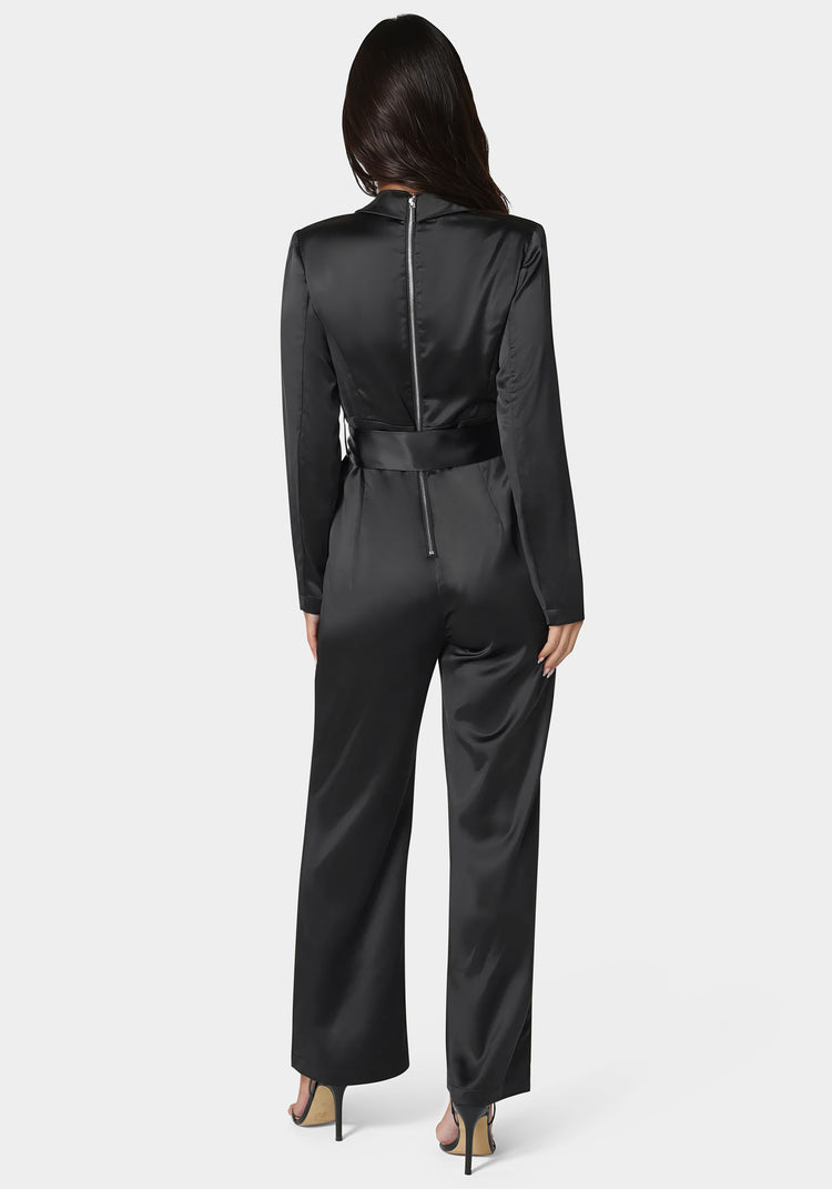 Bebe Satin Blazer Jumpsuit