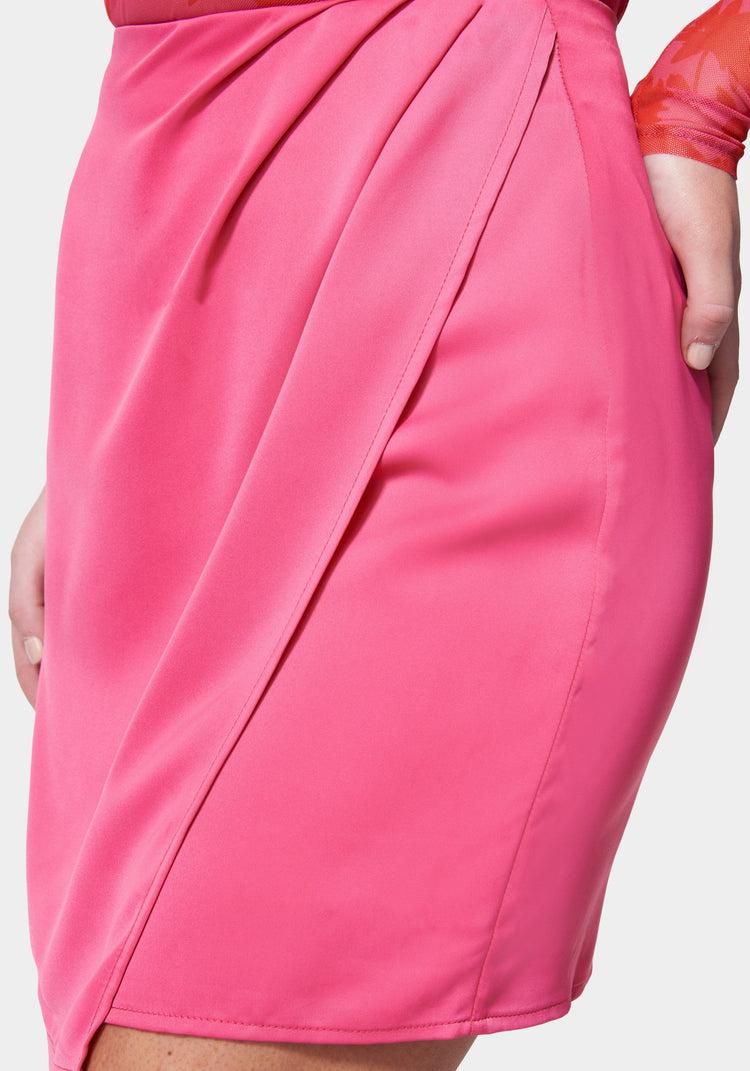 Bebe Satin Wrap Skirt