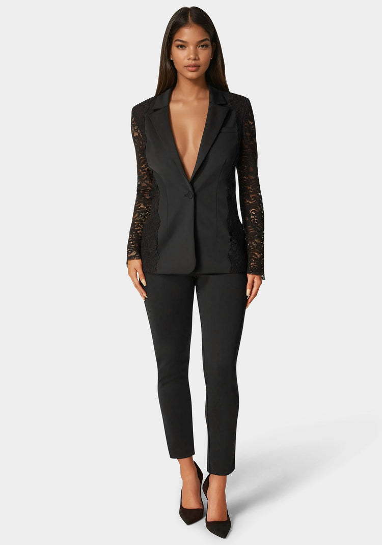 Bebe Scuba High Waist Slim Leg Pant