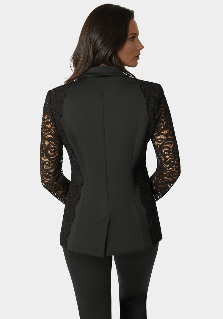 Bebe Scuba Tailored Lace Blazer