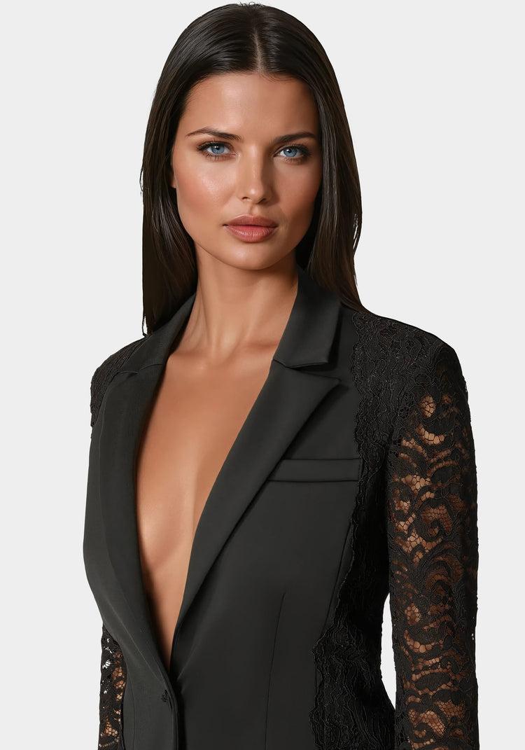 Bebe Scuba Tailored Lace Blazer