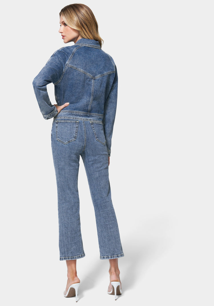 Bebe Seamed Straight Leg Jean