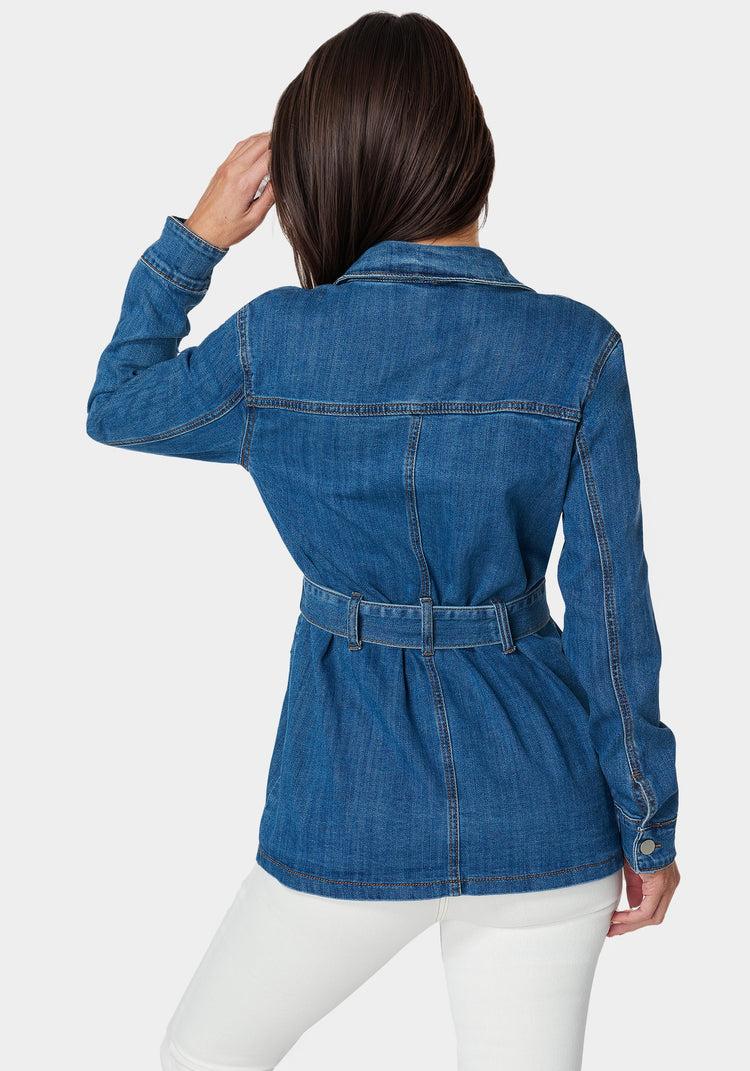 Bebe Semi Fitted Utility Denim Jacket
