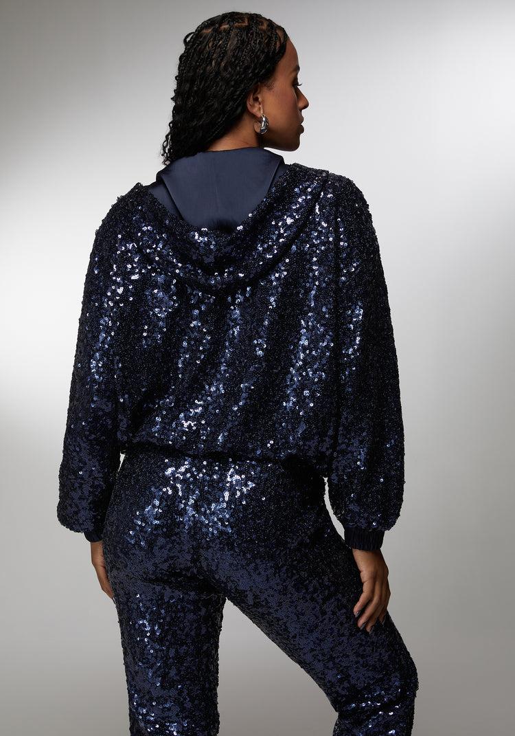 Bebe Sequin Hoodie Jacket