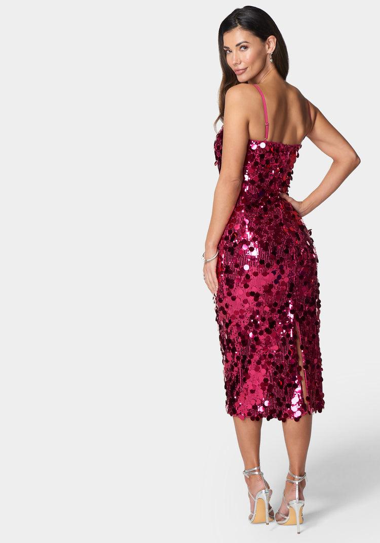 Bebe Sequin Midi Dress