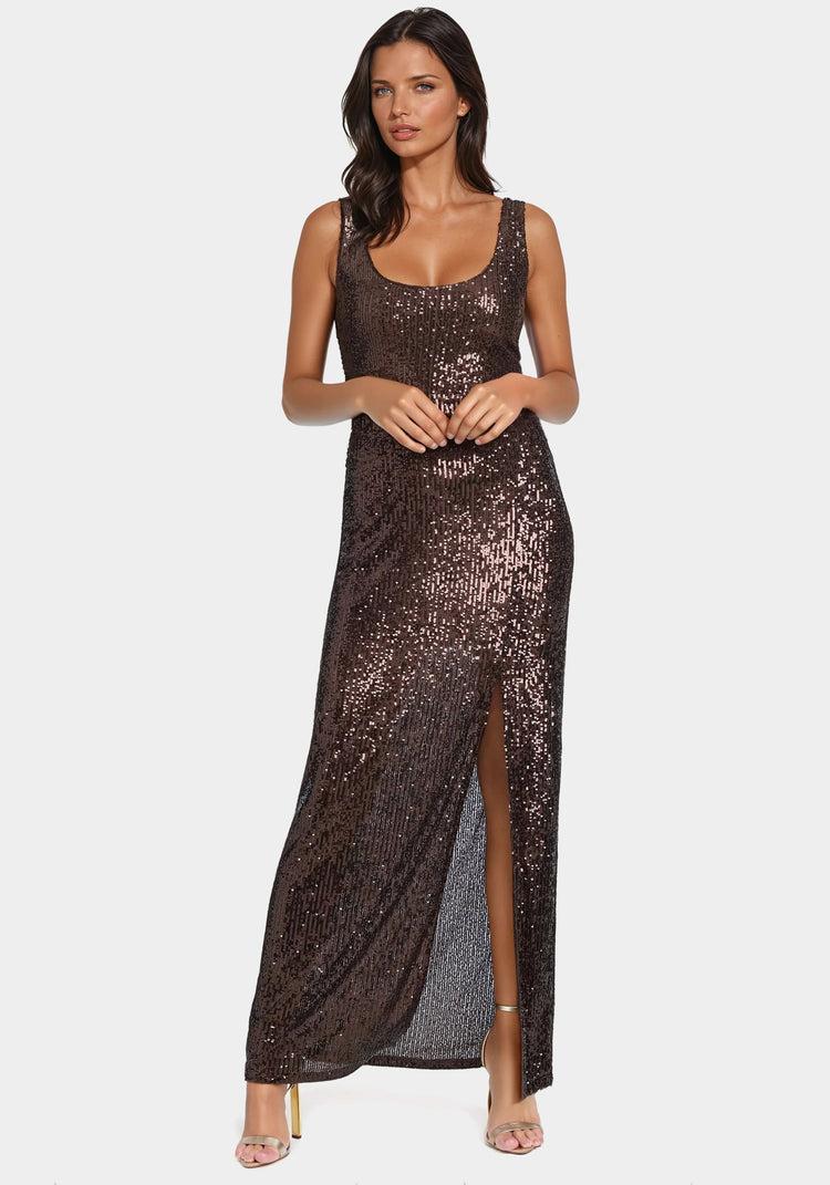 bebe Sequin Tank Gown