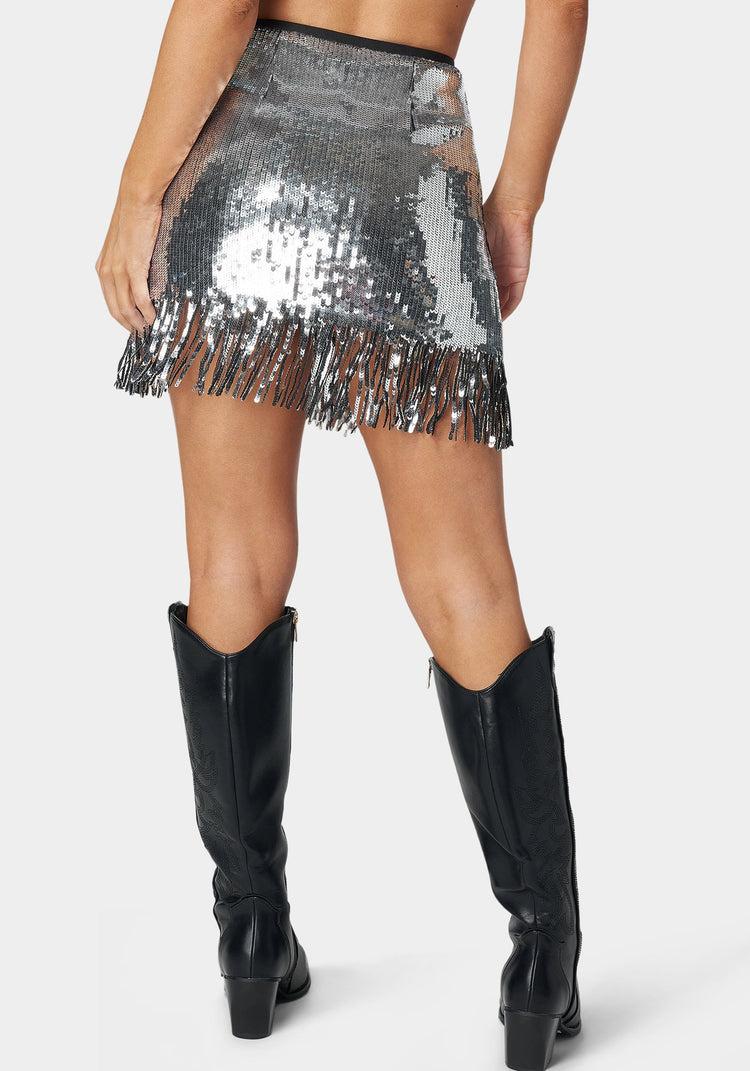 Bebe Sequins Mini Skort