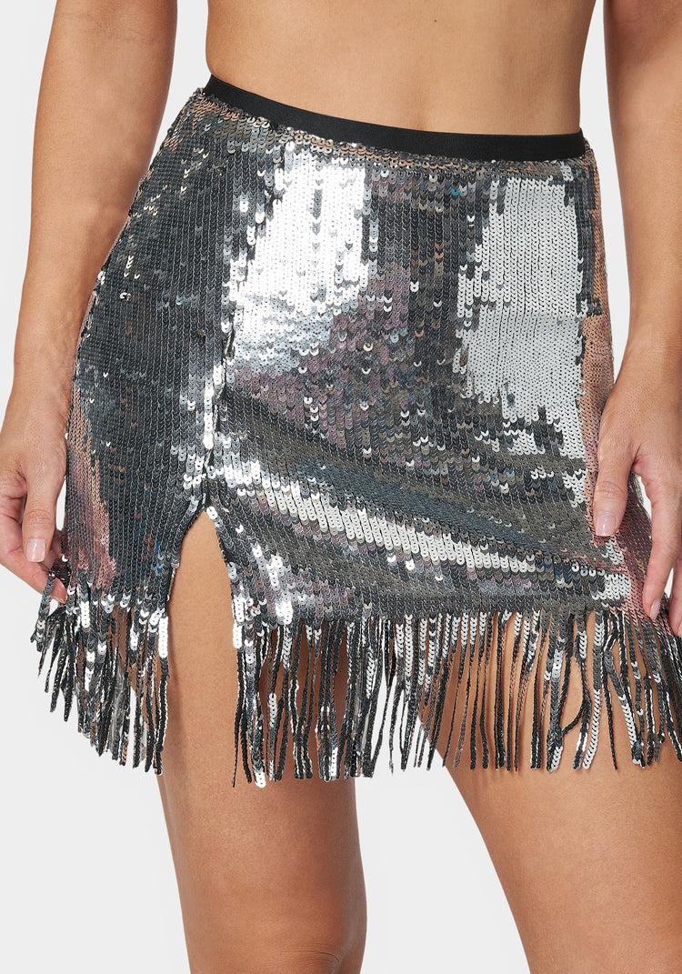 Bebe Sequins Mini Skort