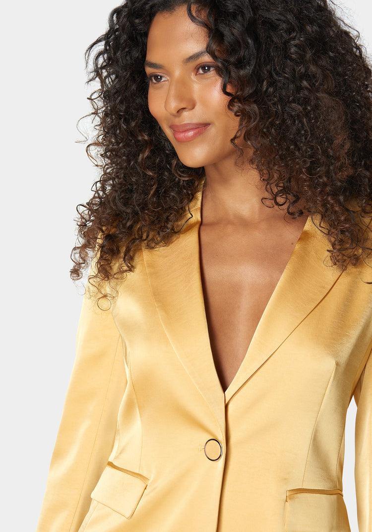bebe Single Breast Tailored Satin Jacket