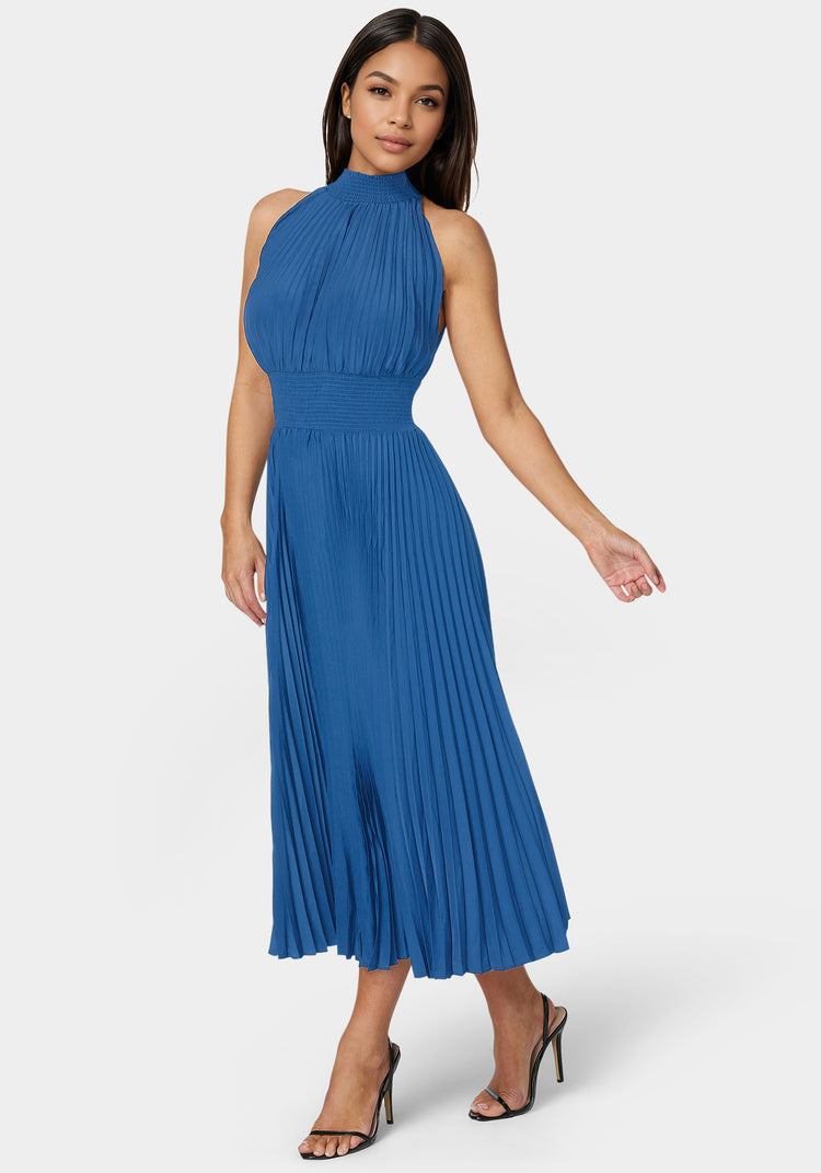 Bebe Sleeveless Pleated Dress