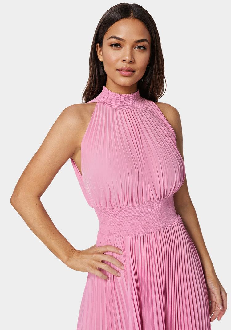 Bebe Sleeveless Pleated Dress