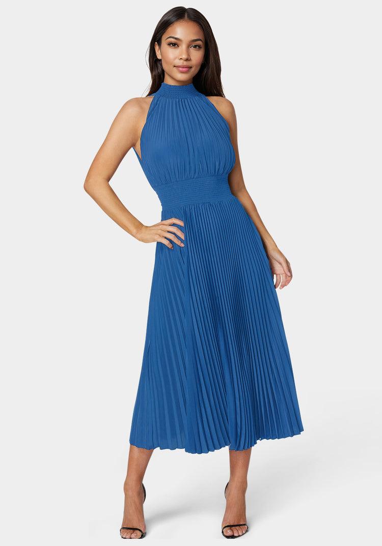 bebe Sleeveless Pleated Dress