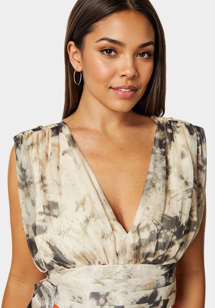 Bebe Sleeveless Tie Wrap Blouse