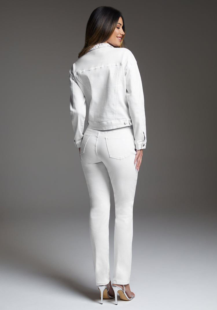 Bebe Bebe Slim Jean Embellished With Crystals By Swarovski