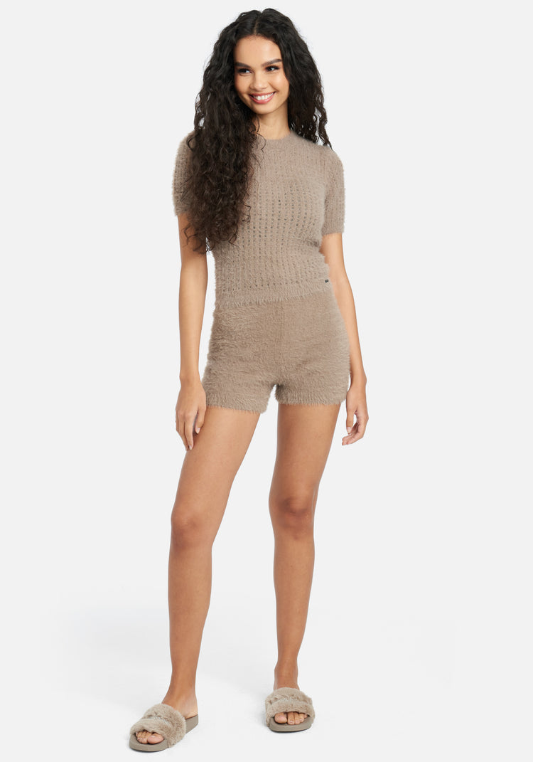 Bebe Soft Yarn High Waisted Sweater Short