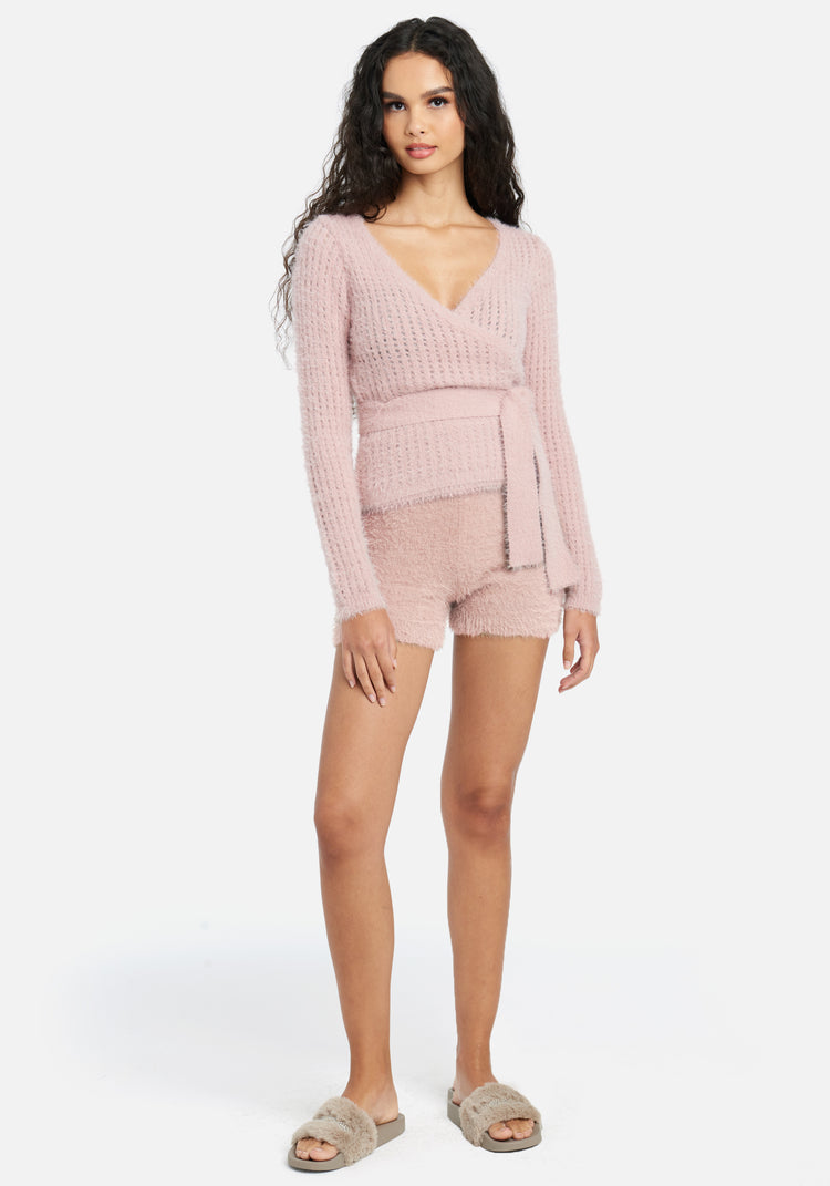 Bebe Soft Yarn High Waisted Sweater Short