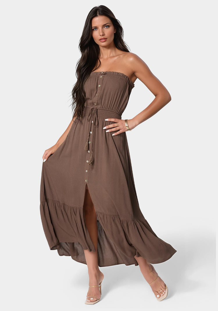 bebe Strapless Maxi Dress