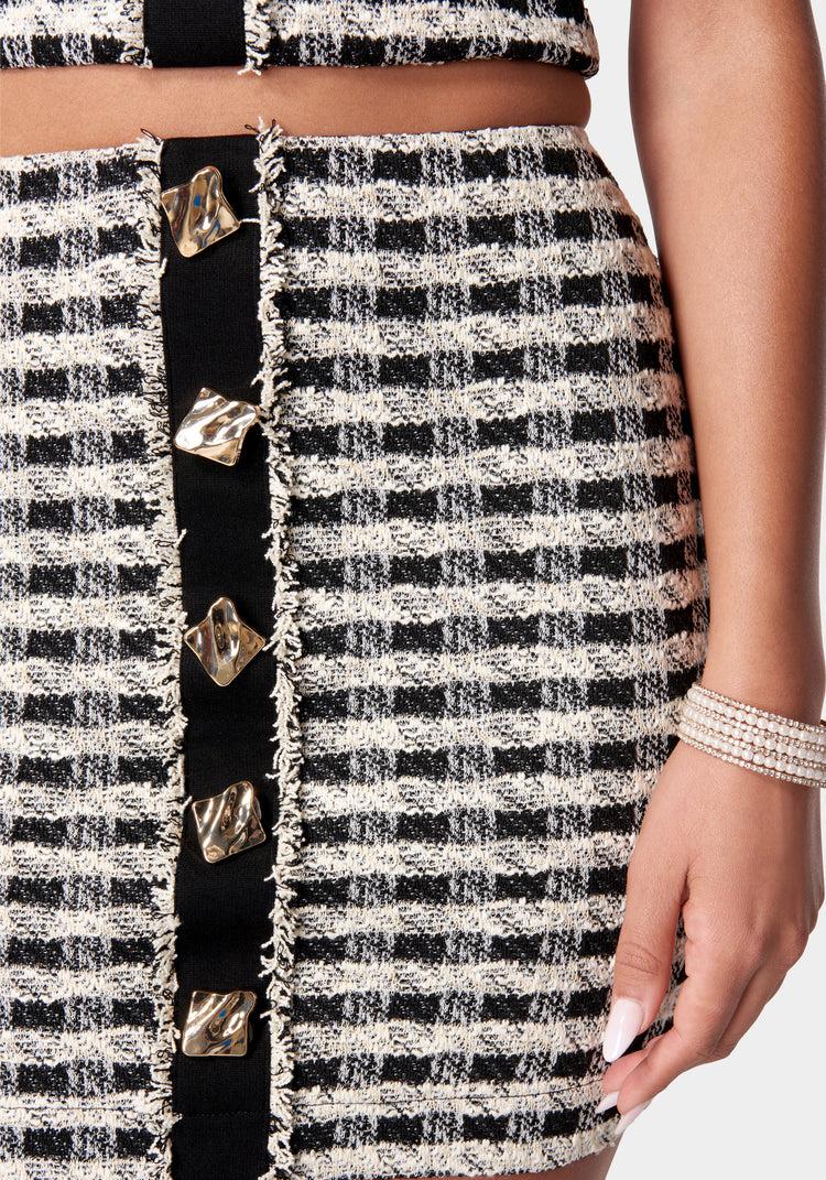 Bebe Stretch Boucle Midi Skirt