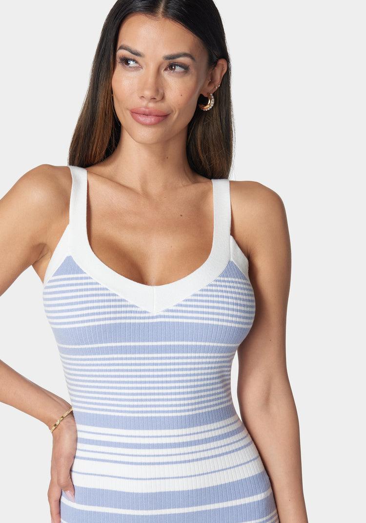 Bebe Striped Sweater Midi Dress