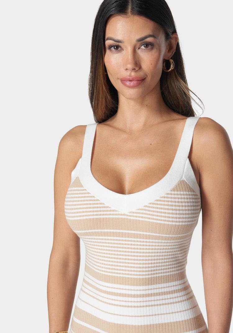 Bebe Striped Sweater Midi Dress