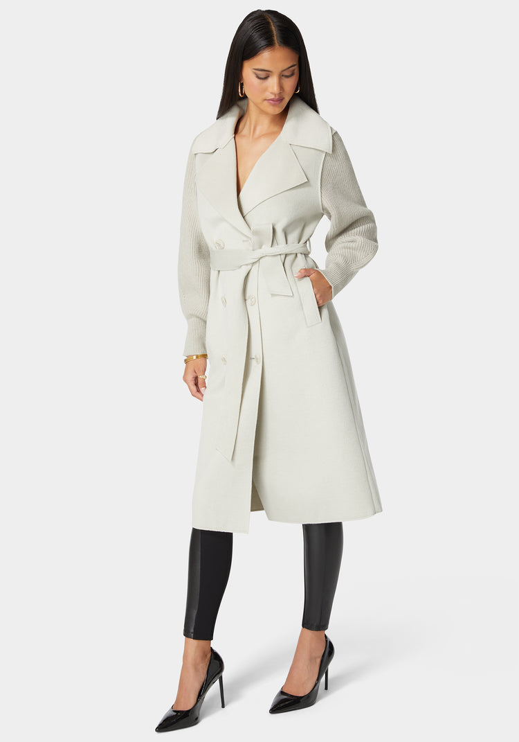Bebe Sweater Sleeve Double Face Coat
