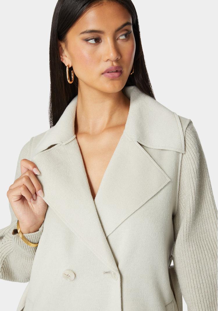 Bebe Sweater Sleeve Double Face Coat