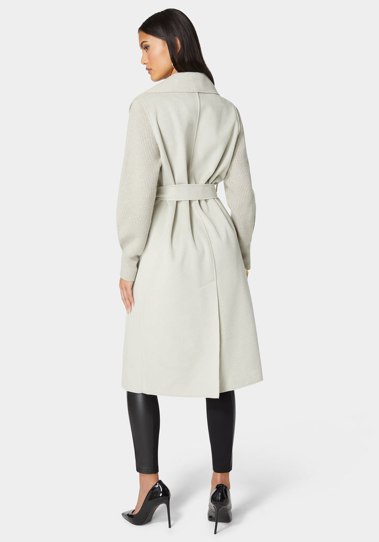 Bebe Sweater Sleeve Double Face Coat