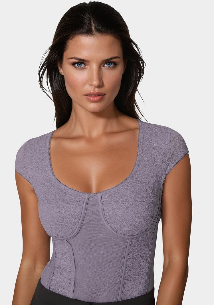 Bebe Swiss Dot Lace Bodysuit