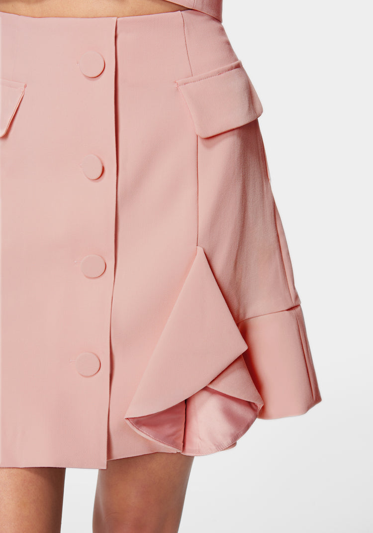 Bebe Tailored Flounce Mini Skirt