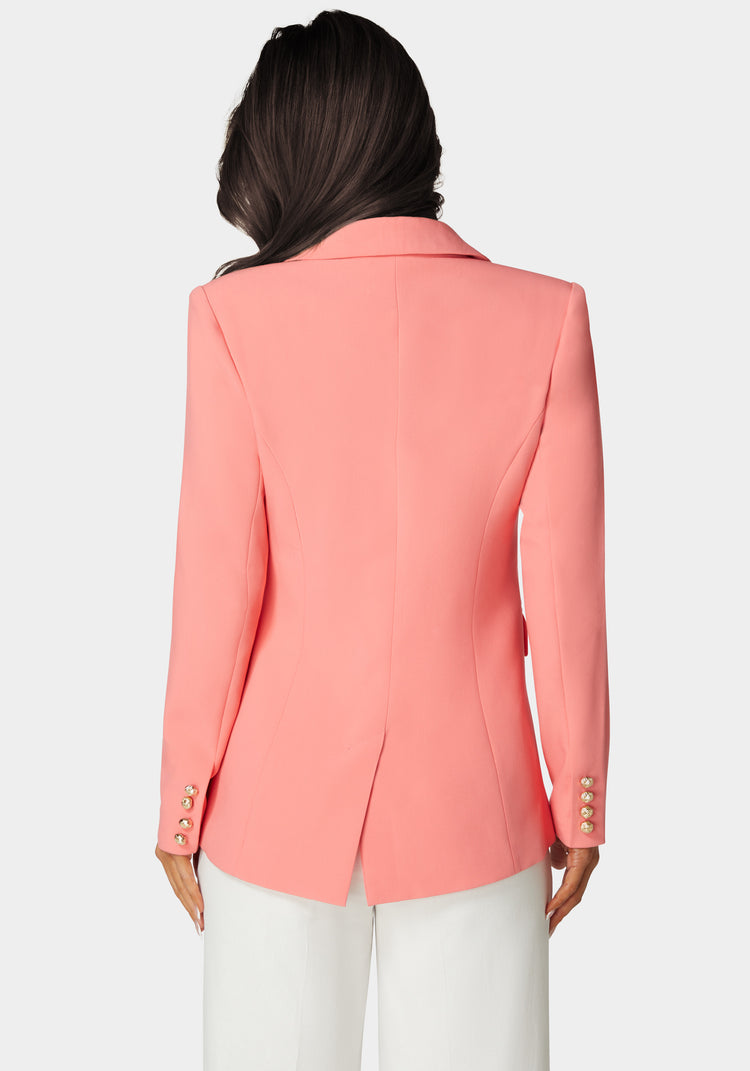 Bebe Tailored Gold Chain Trim Jacket