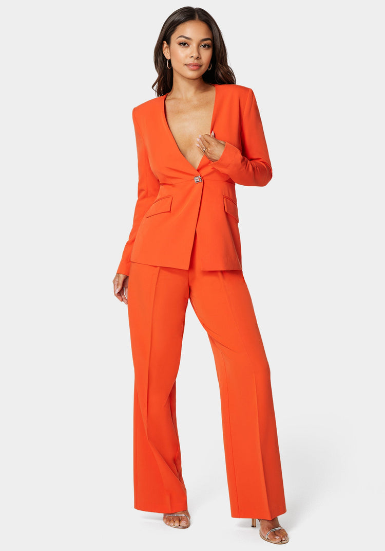 Bebe Tailored Mixed Media Blazer