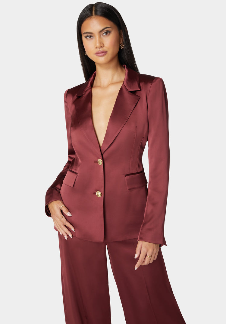 bebe Tailored Satin Blazer