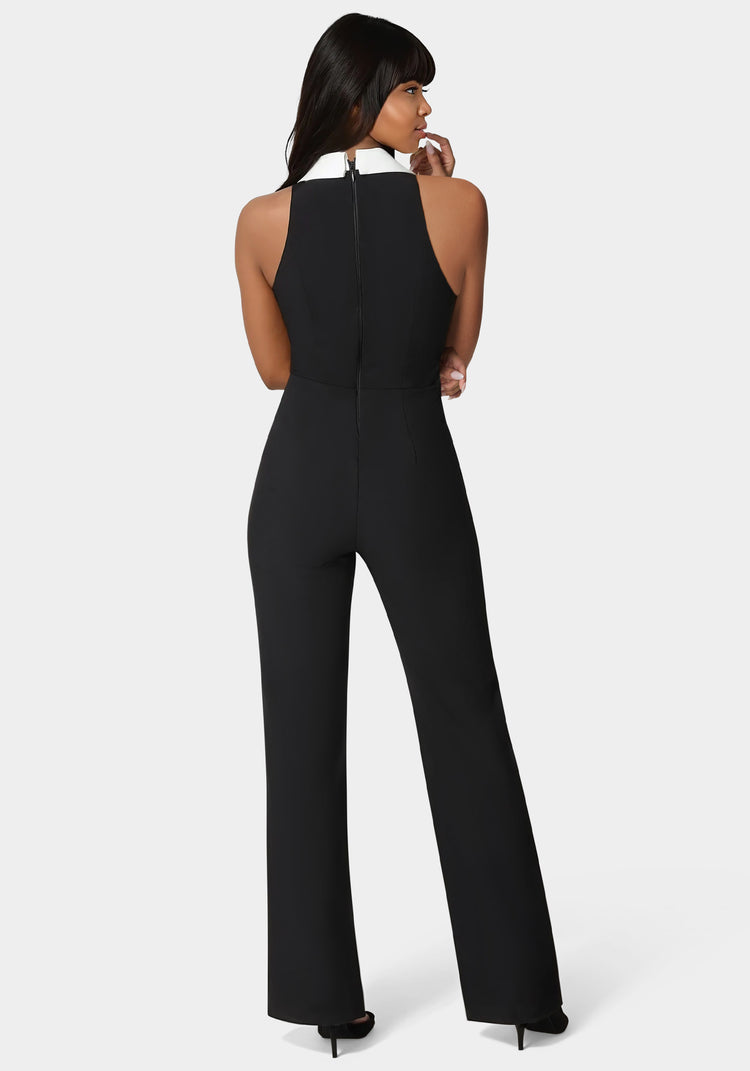Bebe Tailored Straight Flared Jumpsuit