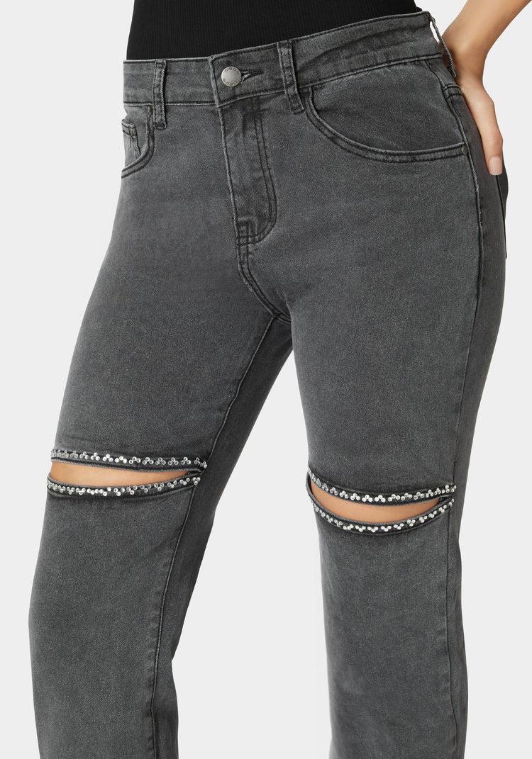 Bebe The Bling Slit Jean