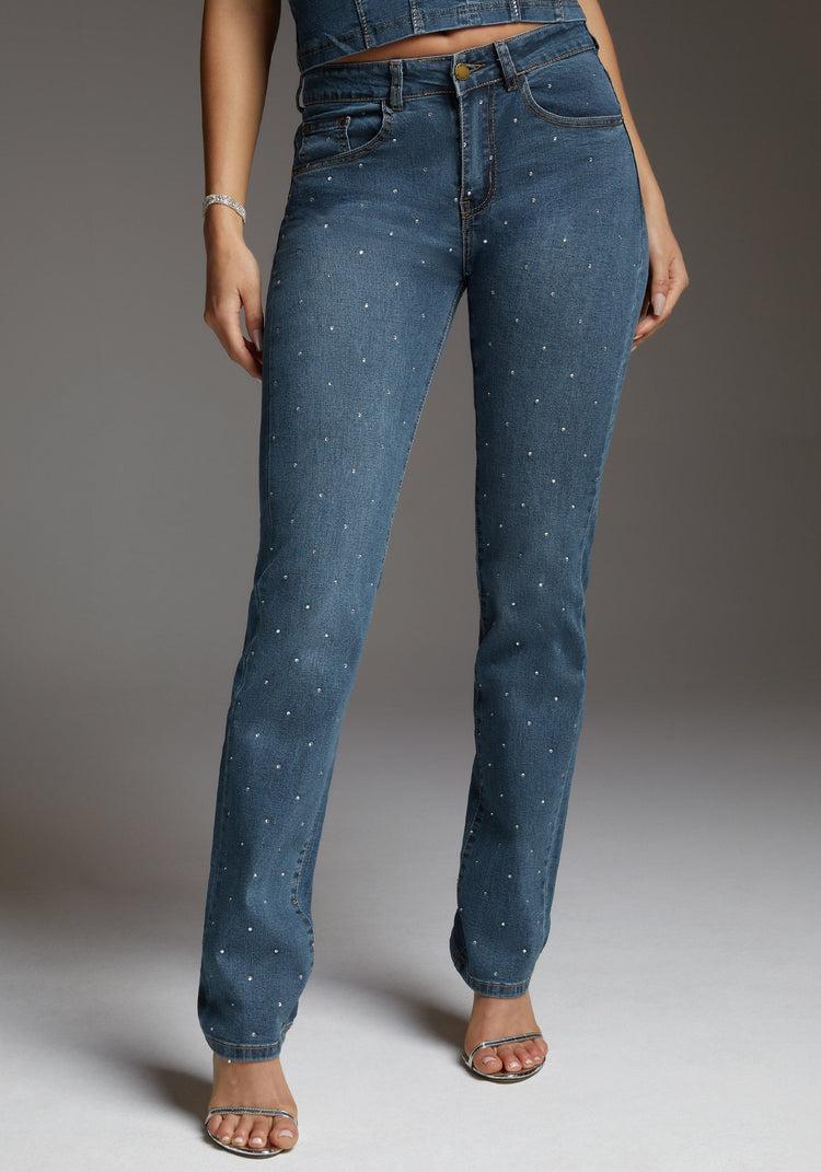 bebe The Embellished Straight Leg