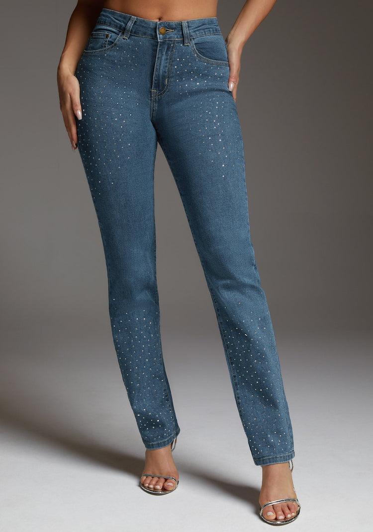 bebe The Skinny With Rhinestone Details