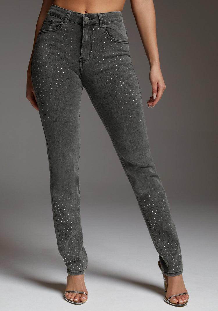 bebe The Skinny With Rhinestone Details