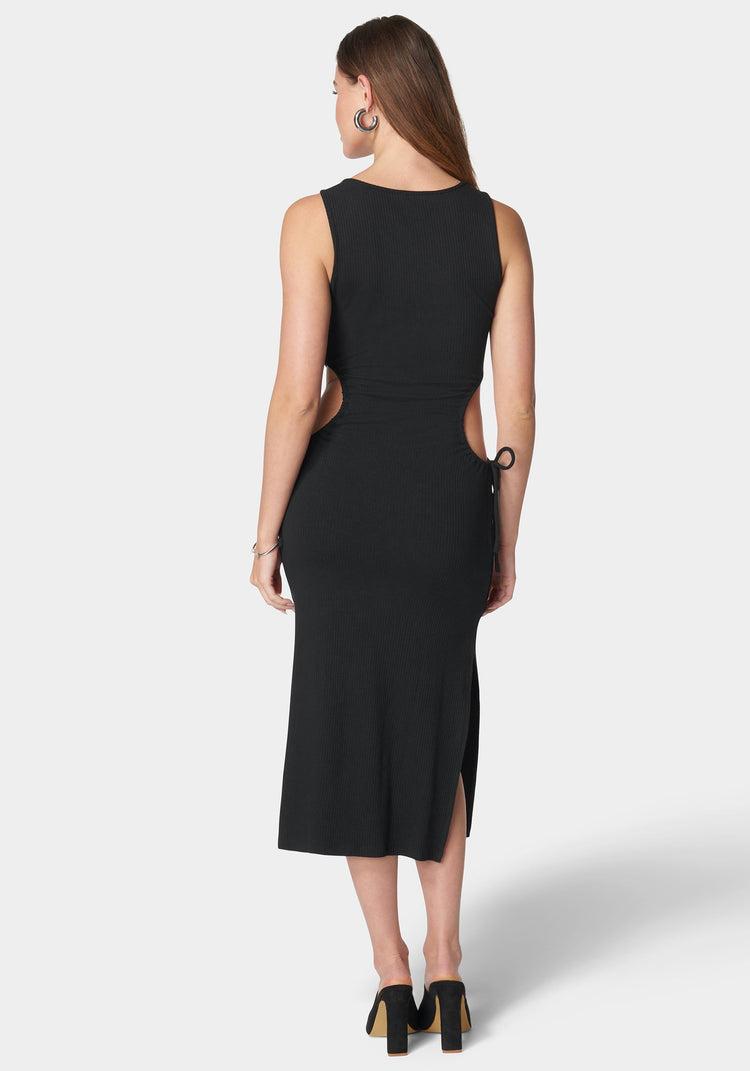 Bebe Tie Side Cutout Slit Dress