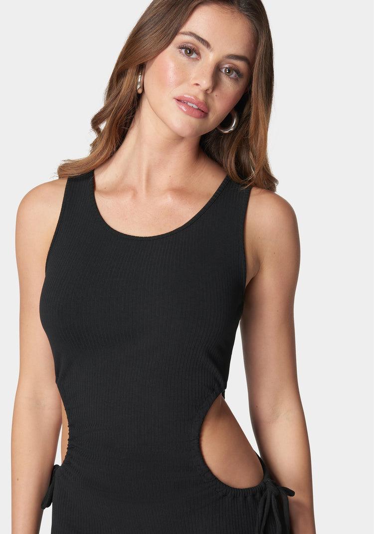 Bebe Tie Side Cutout Slit Dress