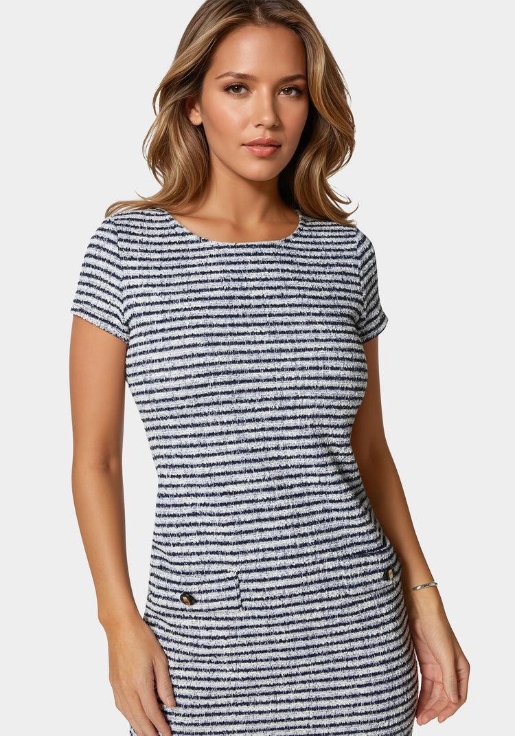 Bebe Tweed T Shirt Dress