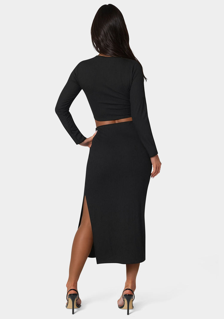 Bebe Two Piece Rib Sweater Set