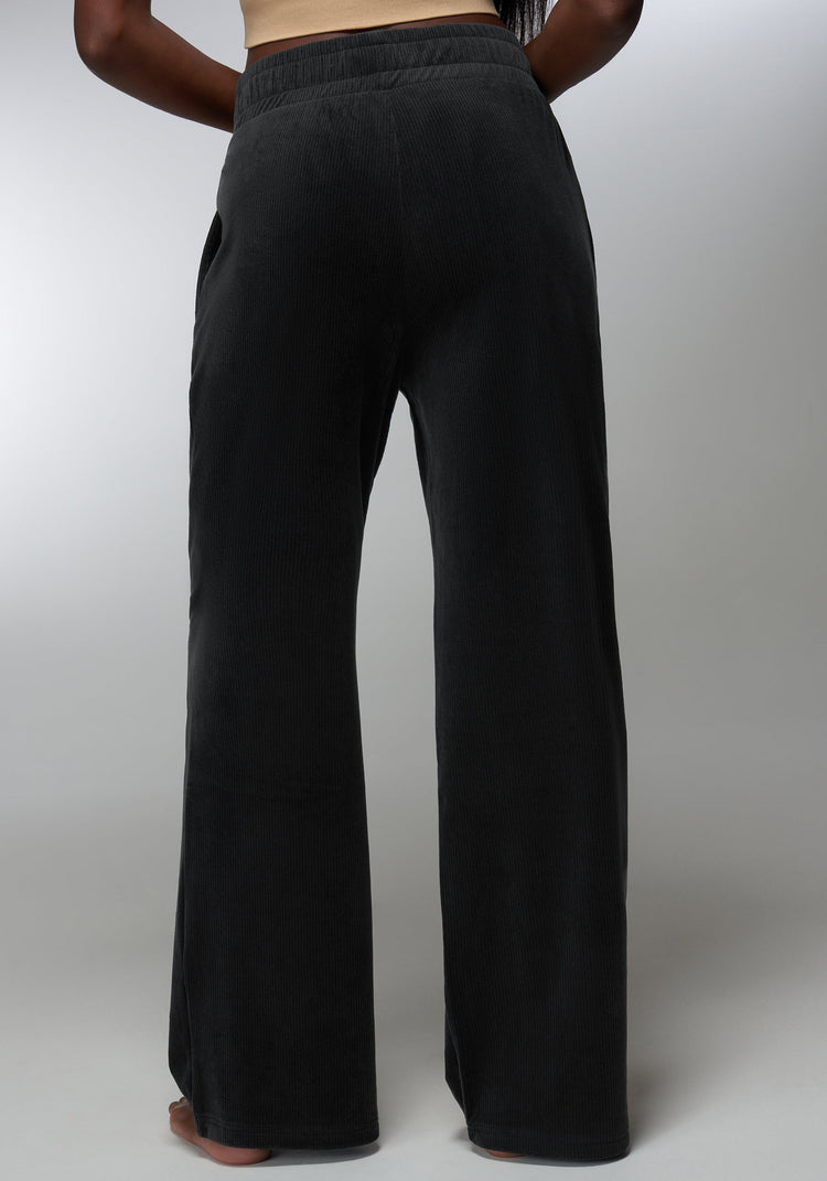 Bebe Velour Corded Wide Leg Pant