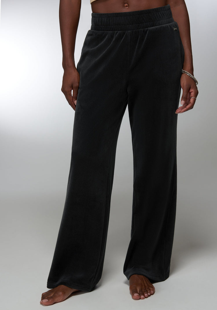 bebe Velour Corded Wide Leg Pant