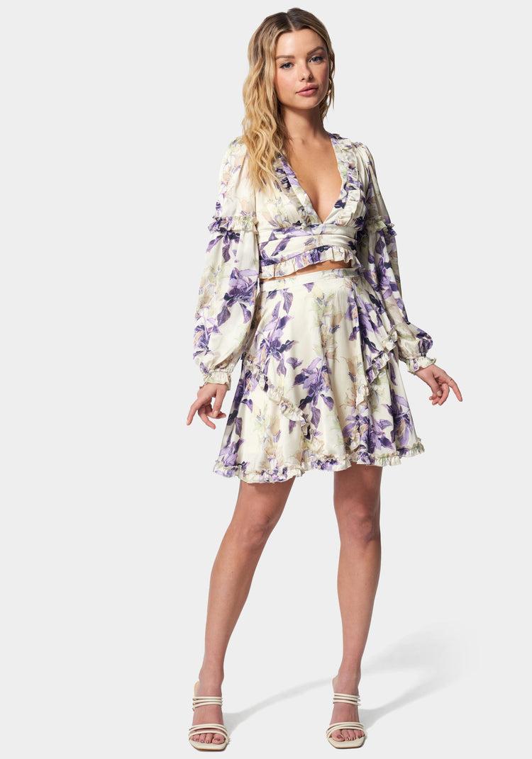 Bebe Yoryu Ruffle Wrap Top