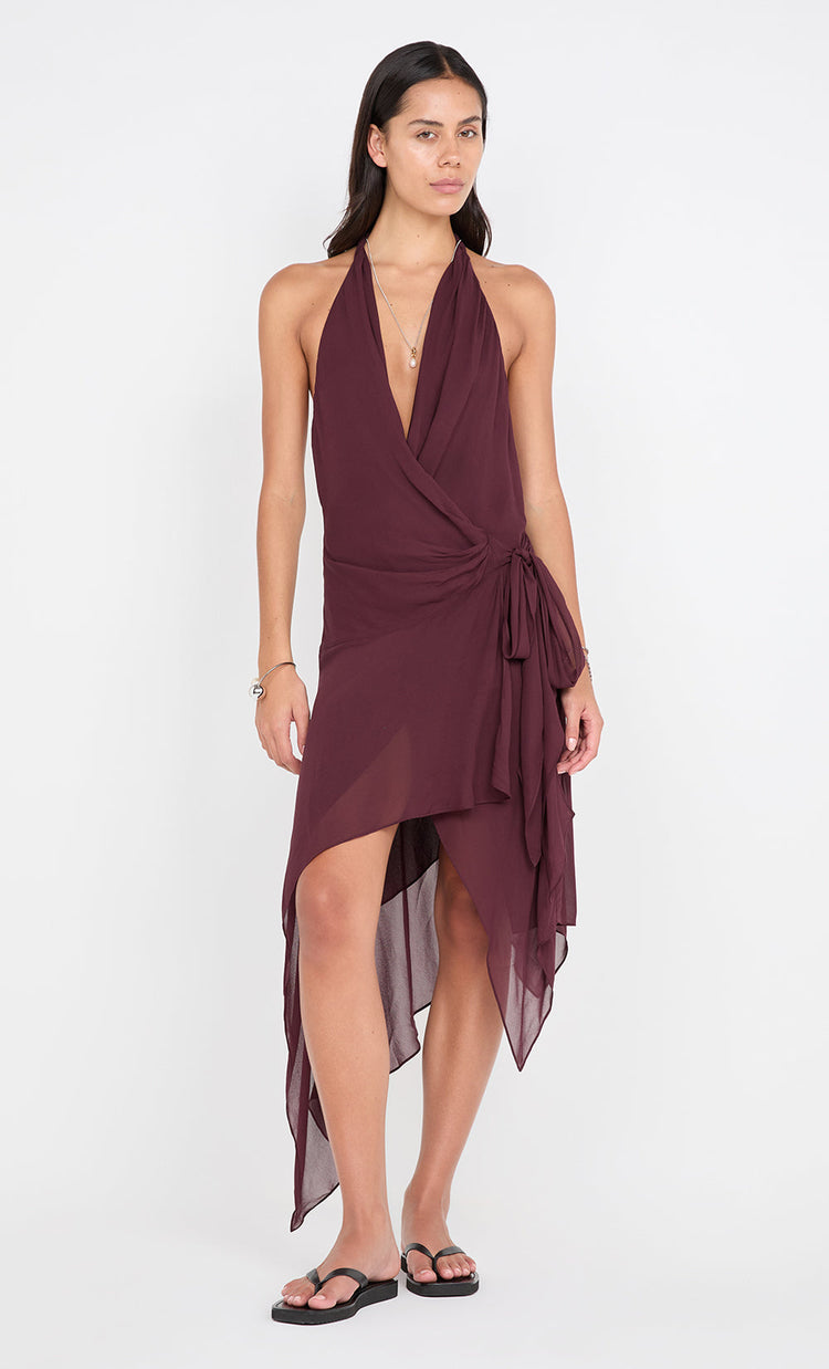 bec&bridge ROCHELLE WRAP MIDI DRESS